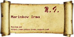 Marinkov Irma névjegykártya